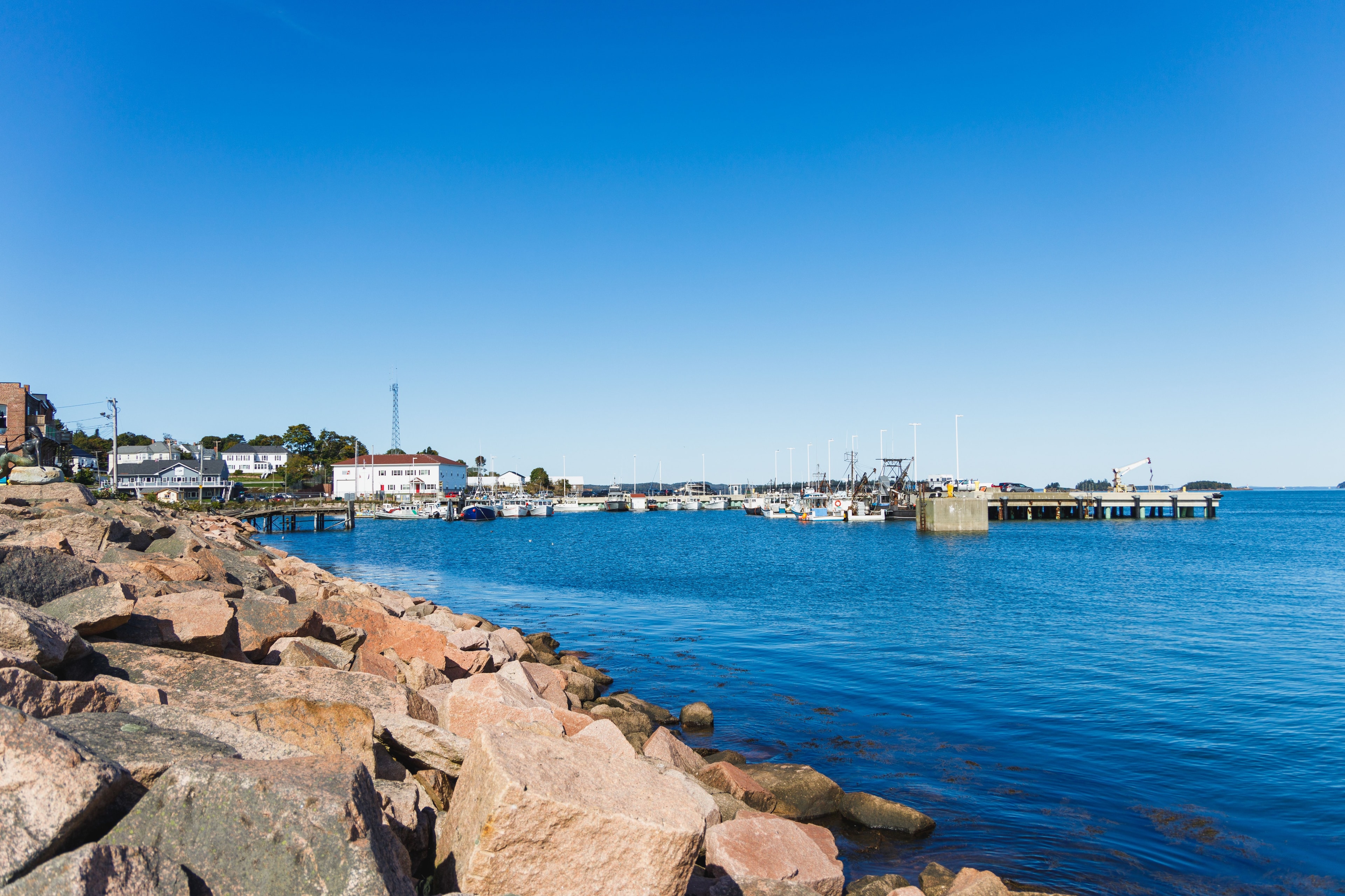 Eastport waterfront, fishing boats and the working harbor on Moose Island